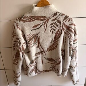 Tahari Cream Sweater with Brown Trim